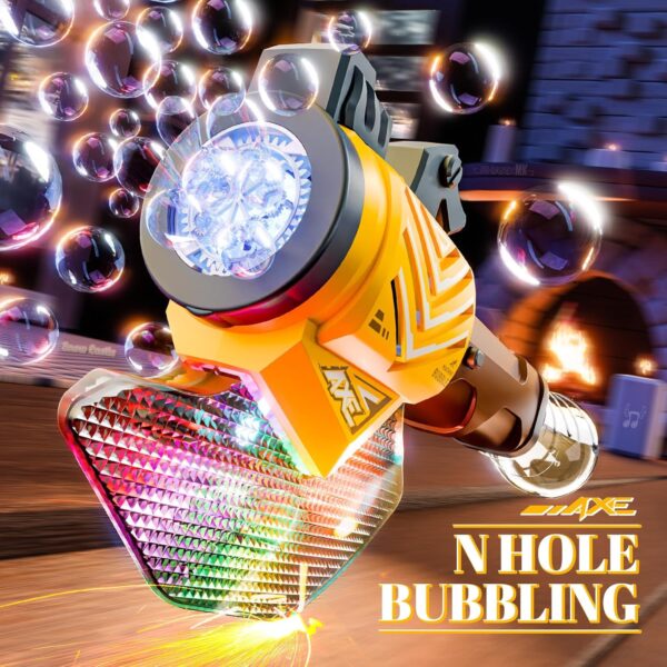 Axe Wand Bubble Machine for Kids Bubble Wands Automatic Light up Bubble Guns for Toddlers Outdoor Party Birthday Toys - 영상 6