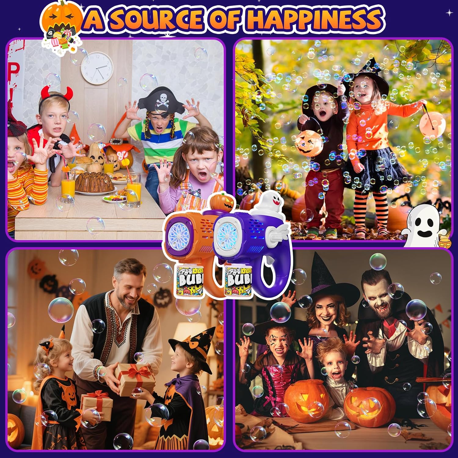 New Automatic Bubble Maker Blaster Toys with LED Lights Bubble Machine for Kids Halloween Bubble Gun - 영상 6