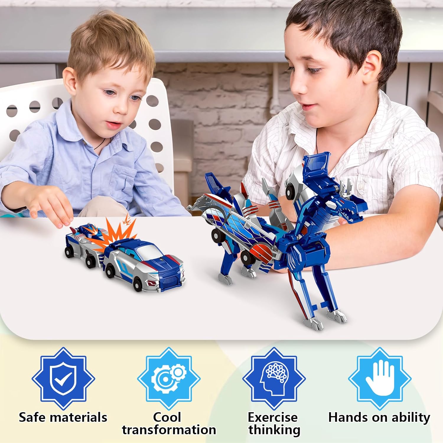 Factory Direct Collision Deformation Car Horse Toys 2-in-1 Collision Transforming Robot Dinosaur Car Toy - Image 4