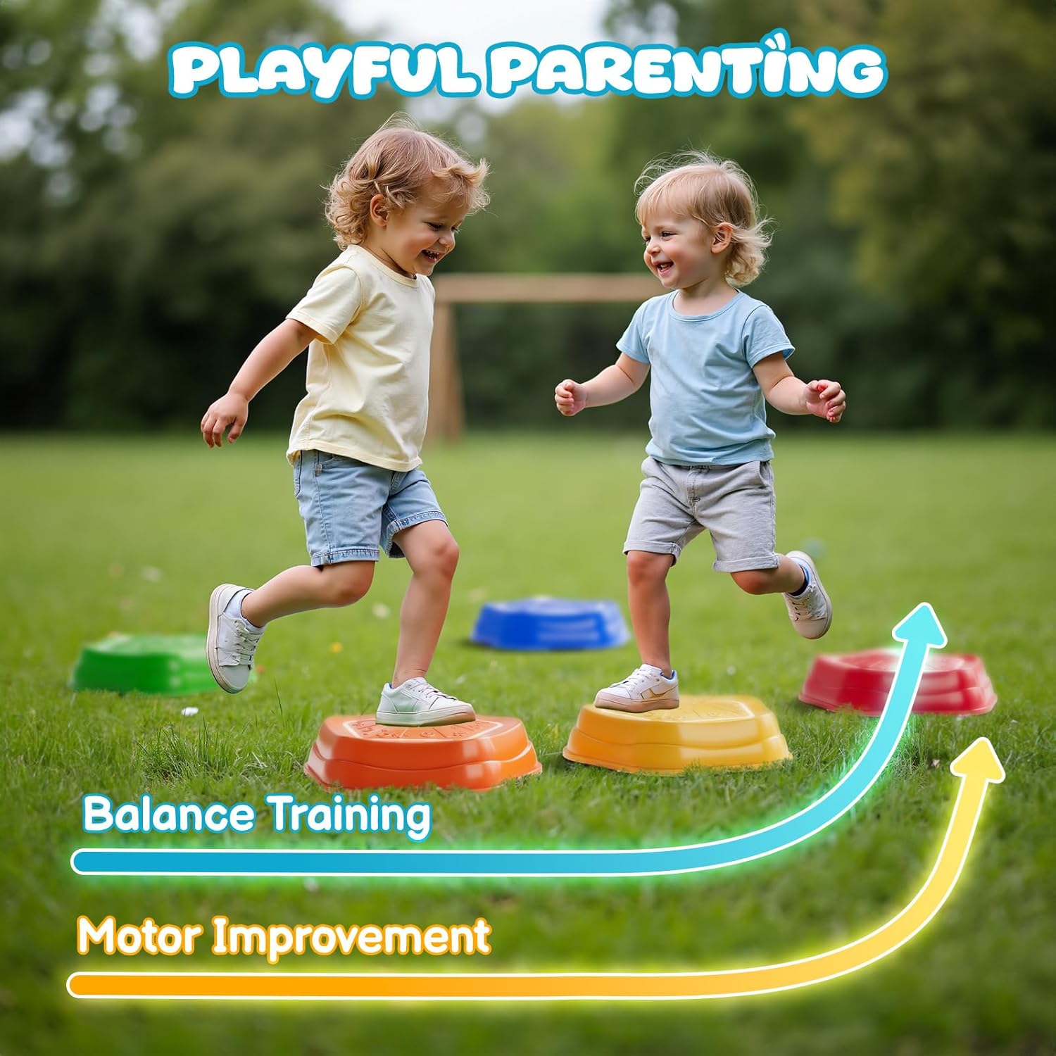 Non-Slip Balance Stone Stepping Stones Balance Sensory Toys 5pcs Rechargeable Stepping Stones with Light & Music - Image 2