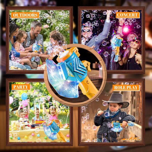 Axe Wand Bubble Machine for Kids Bubble Wands Automatic Light up Bubble Guns for Toddlers Outdoor Party Birthday Toys - 영상 4