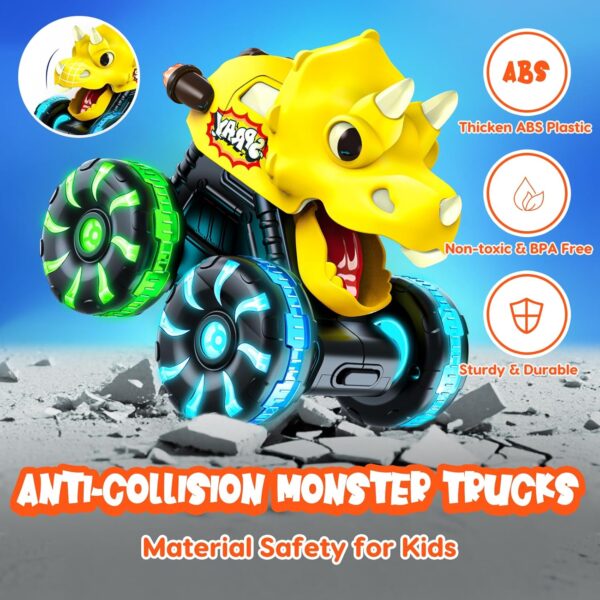 Press and Go Cars Toys Inertial Glide Model Light-up Toys Pull Back Truck Monster Truck Toys Dinosaur Cars - 영상 4