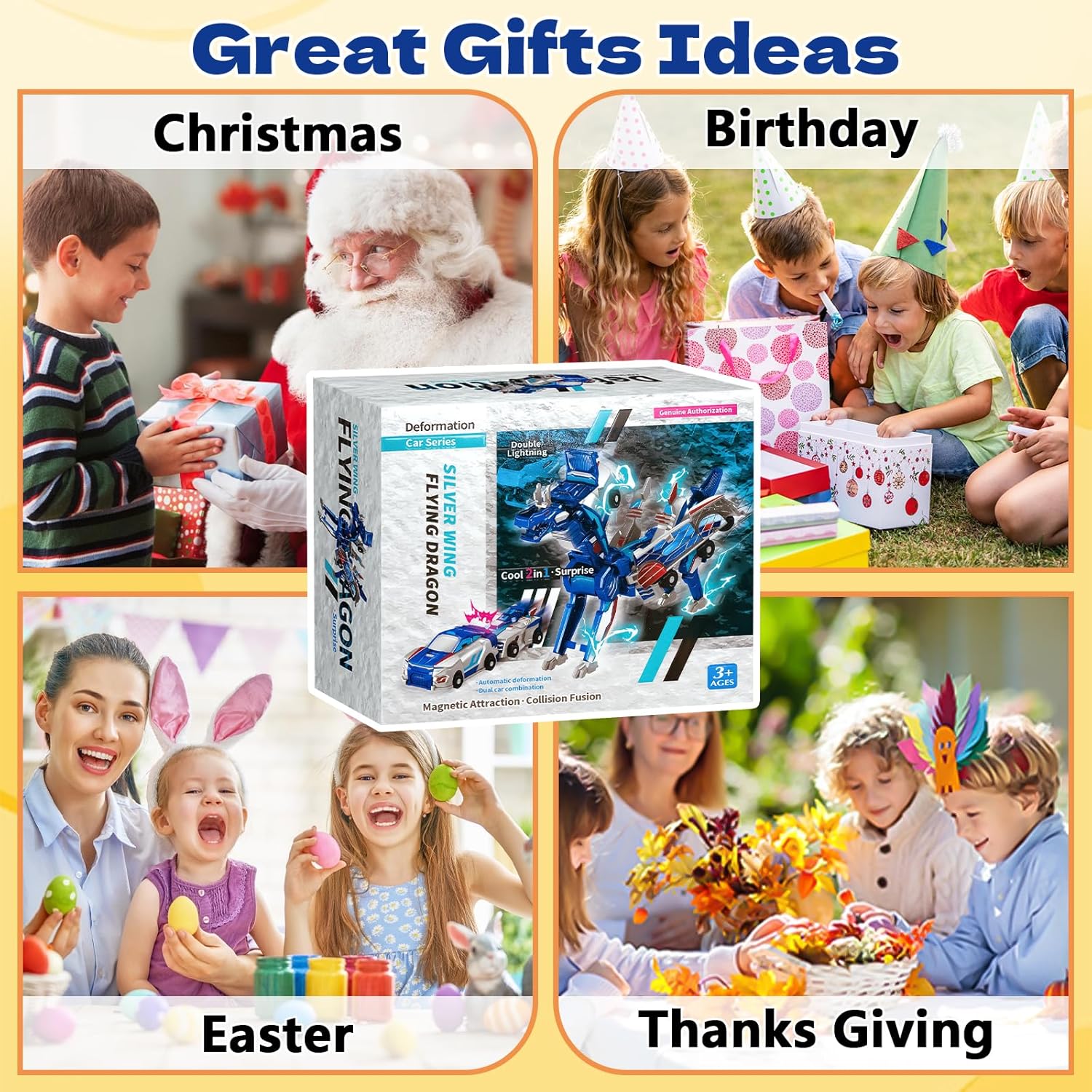 Factory Direct Collision Deformation Car Horse Toys 2-in-1 Collision Transforming Robot Dinosaur Car Toy - Image 2