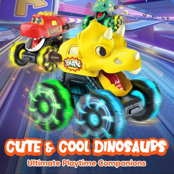 Press and Go Cars Toys Inertial Glide Model Light-up Toys Pull Back Truck Monster Truck Toys Dinosaur Cars - 영상 3