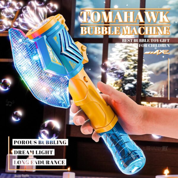 Axe Wand Bubble Machine for Kids Bubble Wands Automatic Light up Bubble Guns for Toddlers Outdoor Party Birthday Toys - 영상 2