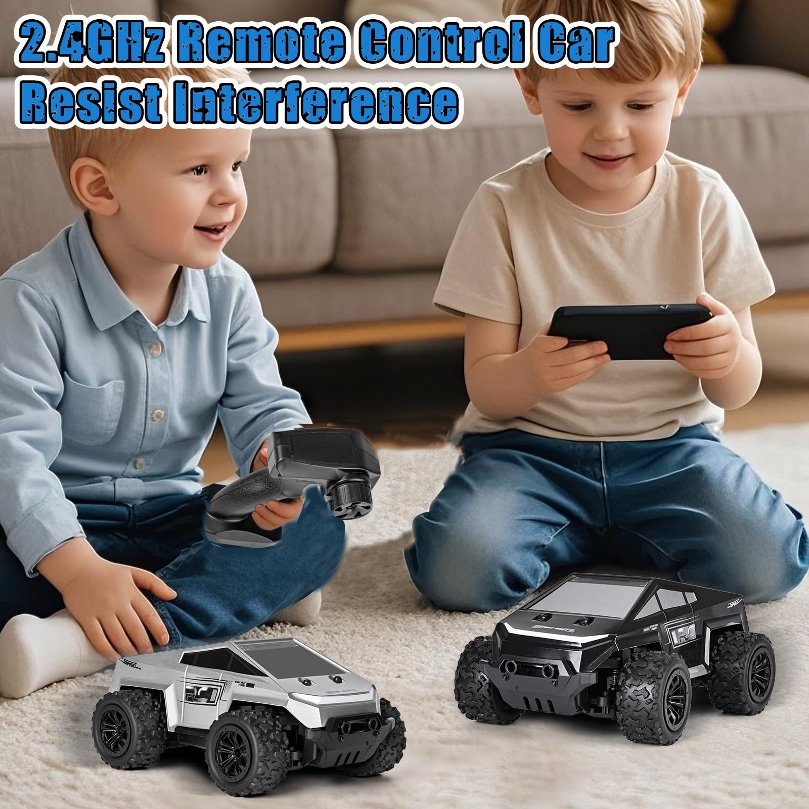 새로운 1:20 Off-Road Monster 12KM/H 2.4G High-Speed Remote Control Car with Phone Control - 영상 7