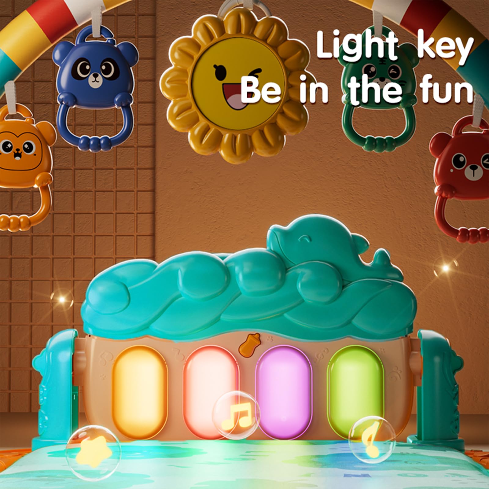 Multi-functional Activity Fitness Play Piano Gym Baby Play Gym Musical Mat Baby Gyms Play Mats - Image 3