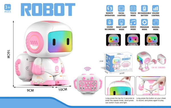 New 2.4GHz Wireless Programming Intelligent Rc Robot Mechanical Walking Dancing Musical Robot with Color Light - Imagem 3