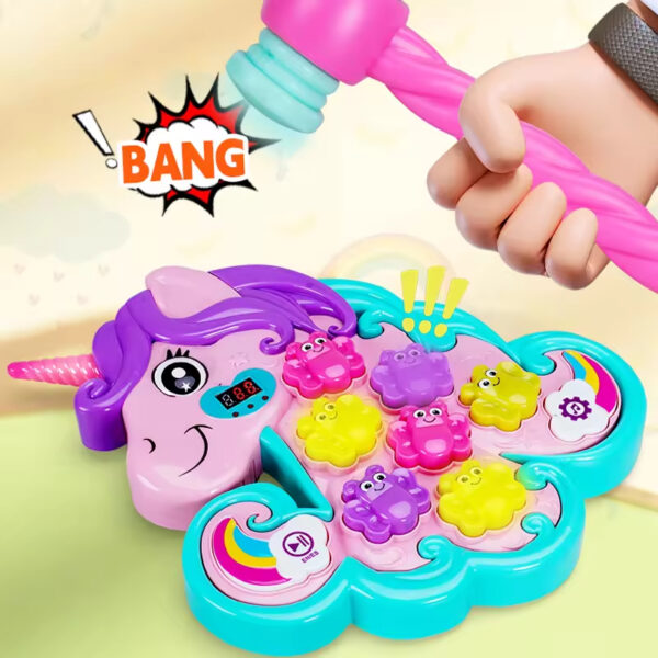 Juego educativo interactivo eléctrico Whack a Frog Unicorn Hammer tipo topo - Imagen 2
