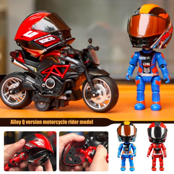 Diecast Toys Plastic Transforming Racing Drivers Toys Motorcycle Rider Figures for Kids - 영상 5