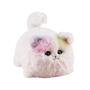 Wagging Tail Winking Big Eyes Stuffed Animal Cute Doll Toy Realistic Plush Toy Small Cat Cartoon Electronic Toy with Simulated Sound