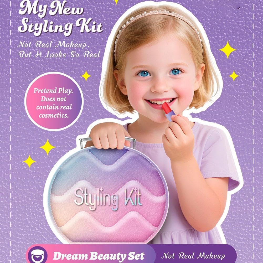 Simulation Dress up Pretend Play Stuling Kit Beauty Fashion Cosmetics Girls Toy Makeup Toys Kid Set - 영상 9