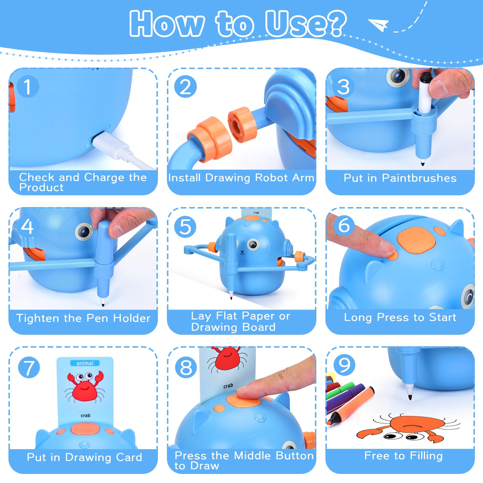 Children Automatic Drawing Smart Robot Other Educational Toys Drawing Robot for Kids - 영상 3