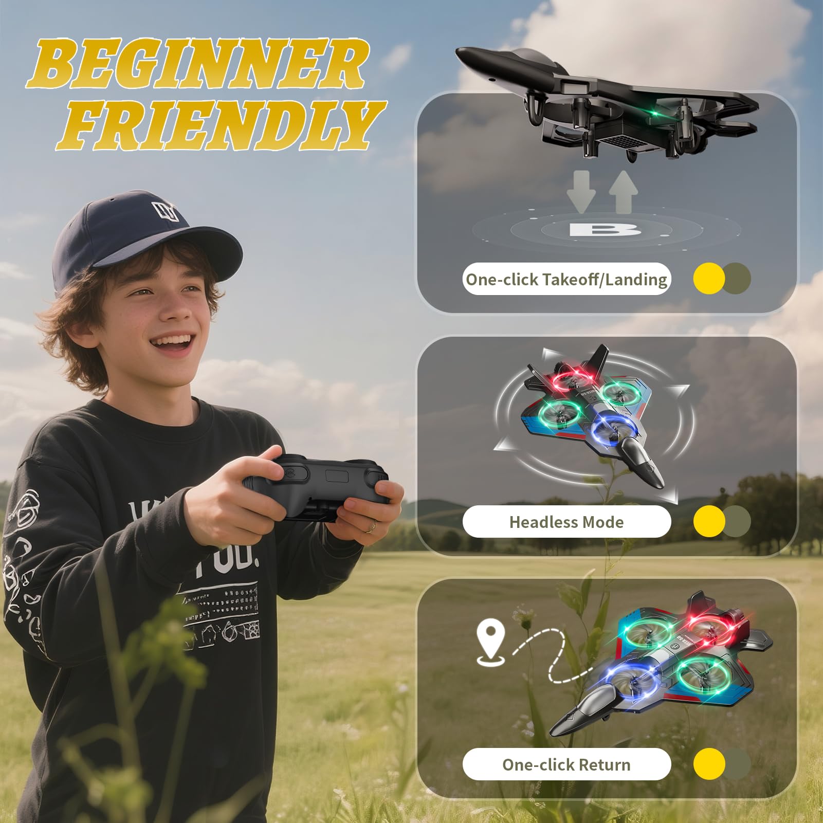 Remote Control RC Airplane Children's Fighter Model Glider Drone Toy RC Planes Remote Control Airplane - 영상 4