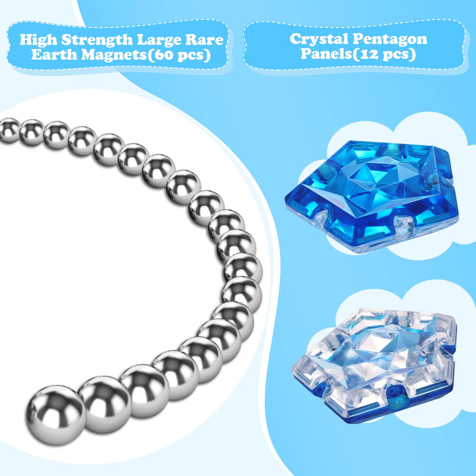 모조리 12 Piece Magnetic Fidget Sphere Pentagons Magnets Balls Magnet Fidgets Toy - 영상 6