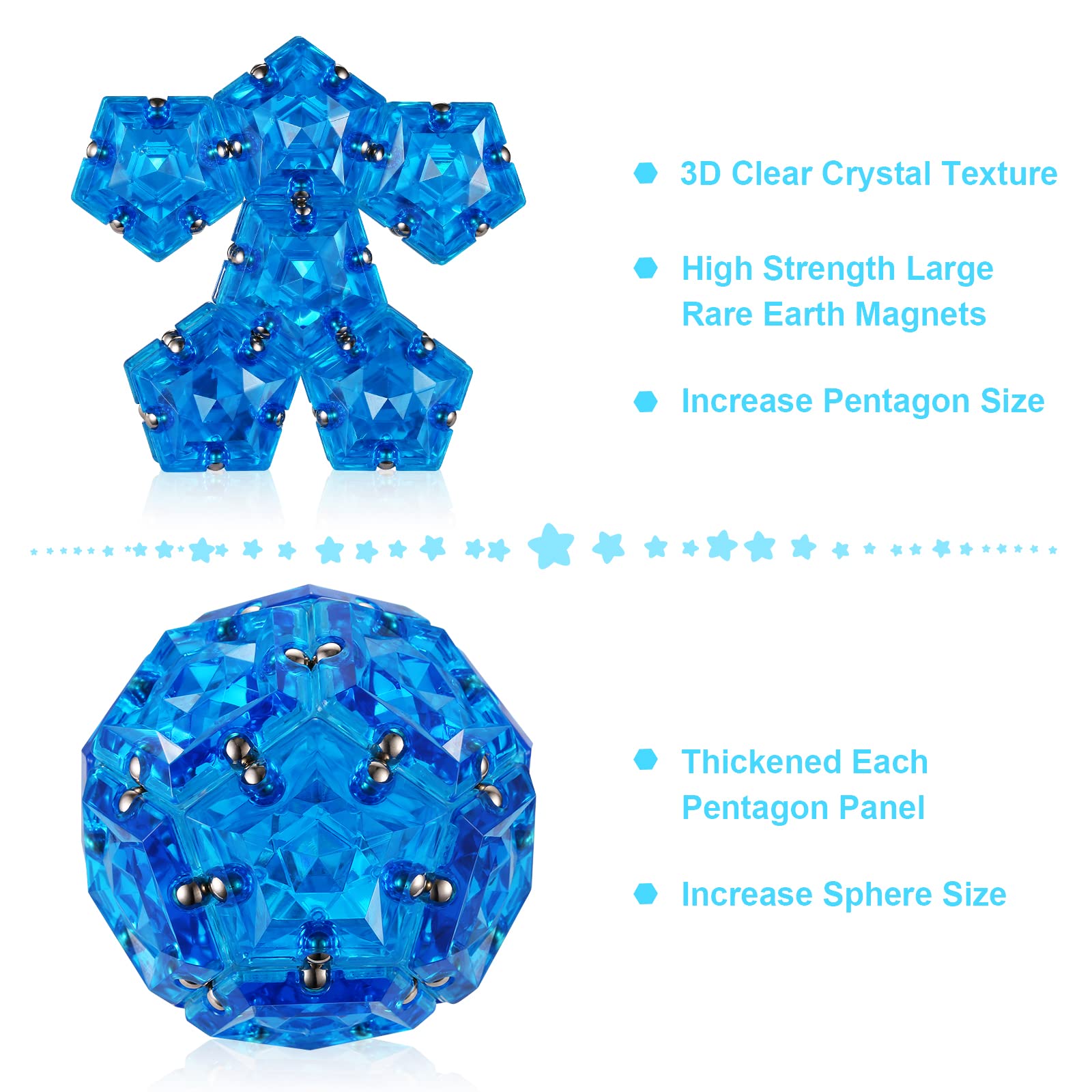 모조리 12 Piece Magnetic Fidget Sphere Pentagons Magnets Balls Magnet Fidgets Toy - 영상 5