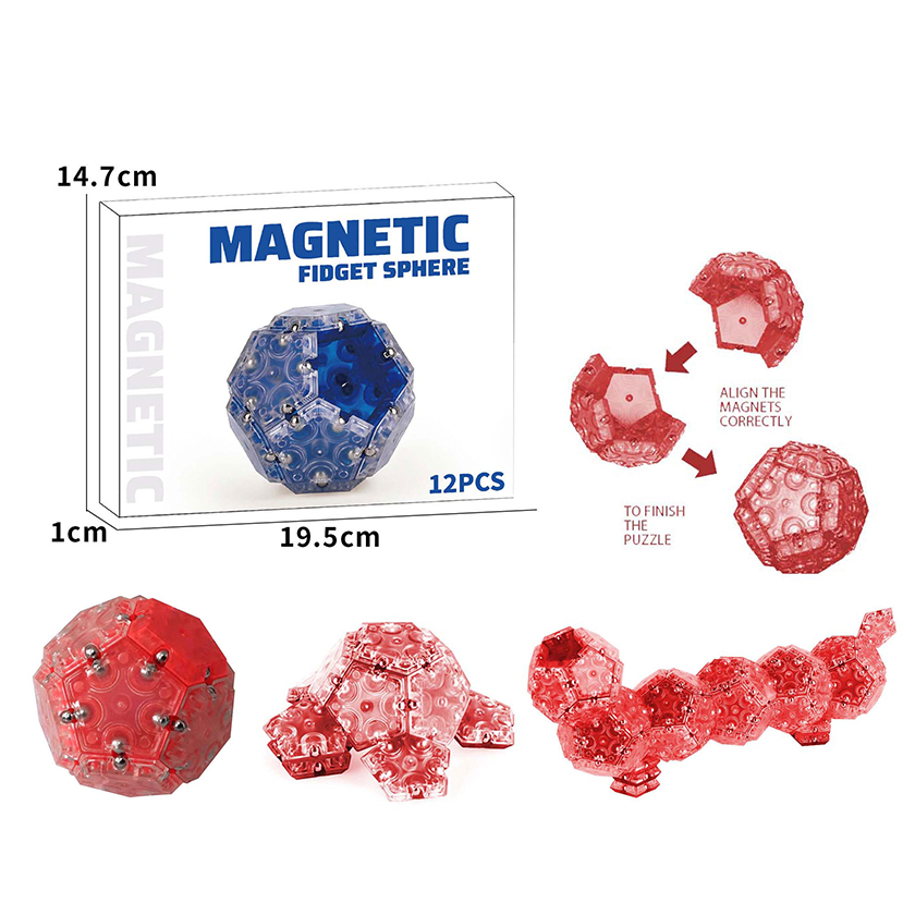 모조리 12 Piece Magnetic Fidget Sphere Pentagons Magnets Balls Magnet Fidgets Toy - 영상 10
