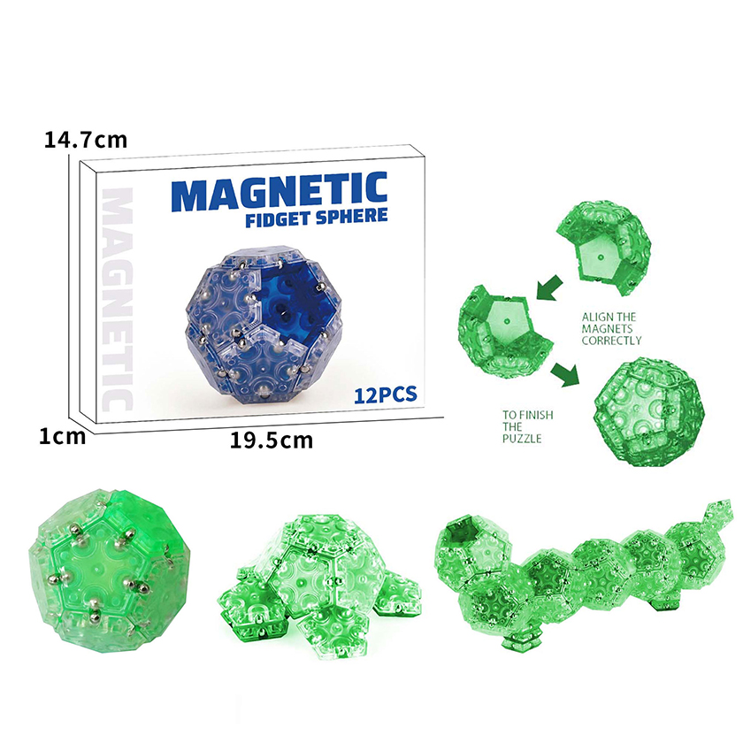 모조리 12 Piece Magnetic Fidget Sphere Pentagons Magnets Balls Magnet Fidgets Toy - 영상 11