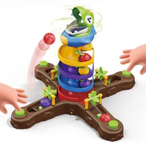 Catapult Balls Rotating Ball Desktop Dinosaur Ball Drop Toys Catapult Ball Battle Game Toy Set Family Electronic Board Games