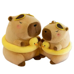 بلک بھرے جانور پیلے بتھ تیراکی کی انگوٹھی کیپیبرا کاوی بھرے جانوروں کا کھلونا ساحل سمندر کے لباس کیپیبرا آلیشان آلیشان کھلونا