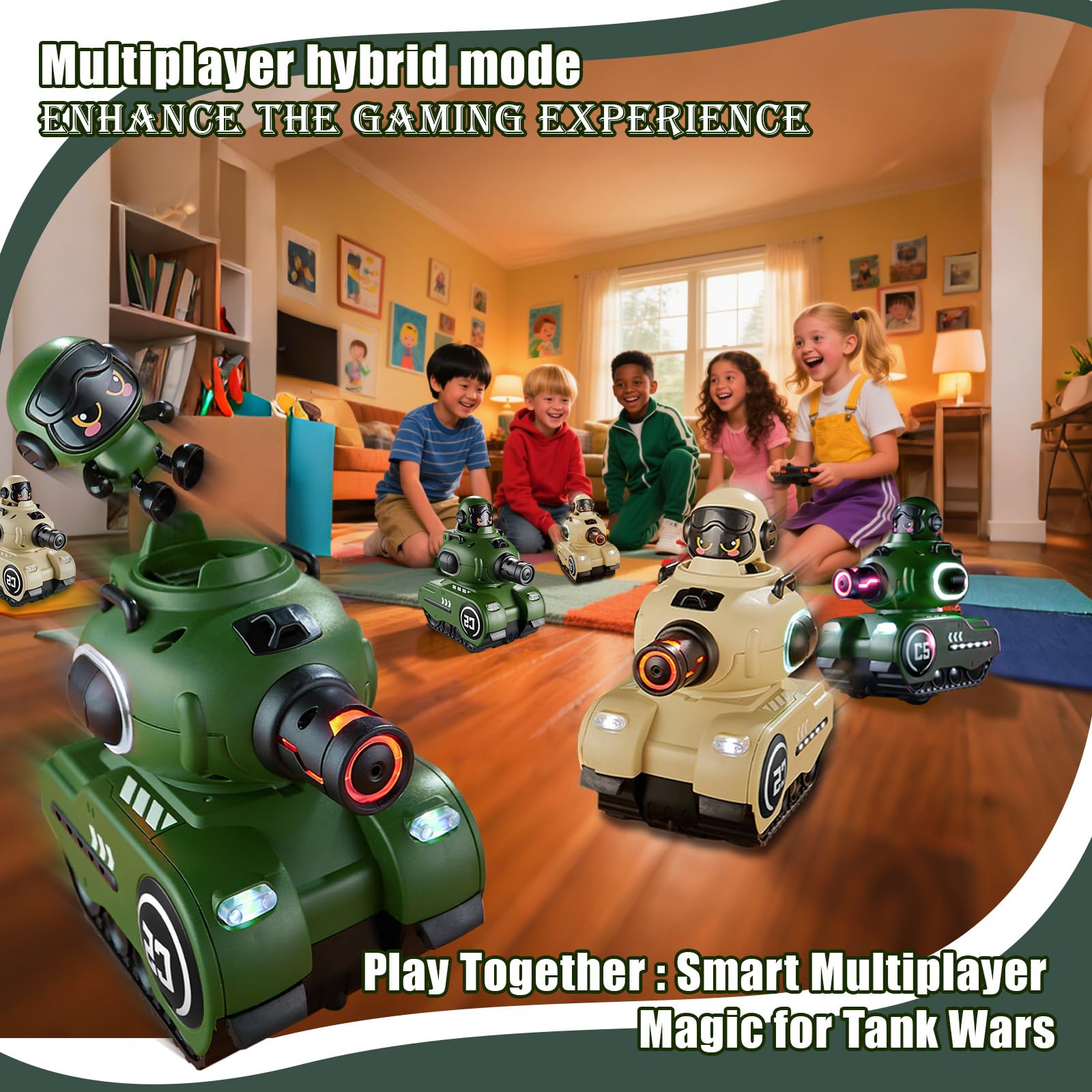 2 Pack Cute Cartoon Remote Control Rc Battle Tanks with Laser Tag Hobby RC Battle Tanks - 영상 7