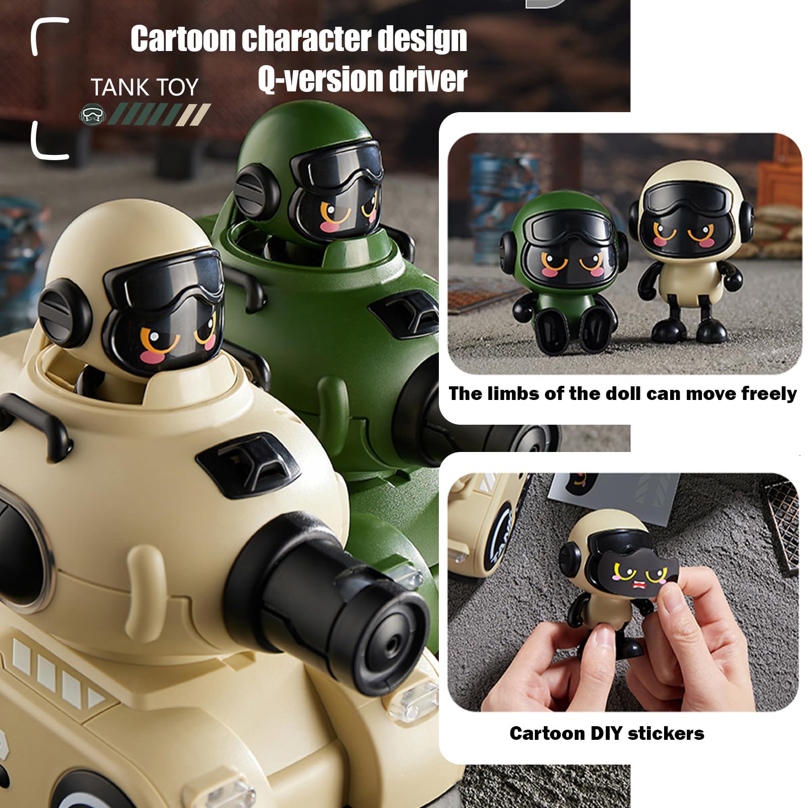 2 Pack Cute Cartoon Remote Control Rc Battle Tanks with Laser Tag Hobby RC Battle Tanks - 영상 6