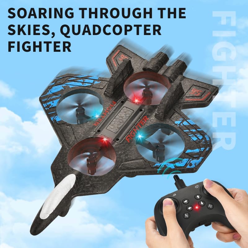 Factory 360° Circling RC Fighter Jet Foam Plane Toy with Light 2.4G Stunt EPP Airplane Foam RC Plane Drone - 영상 5