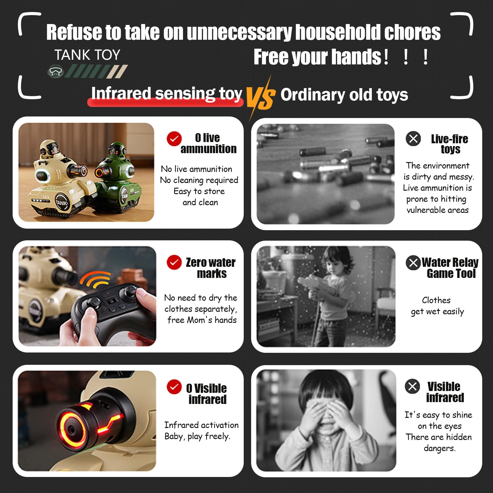 2 Pack Cute Cartoon Remote Control Rc Battle Tanks with Laser Tag Hobby RC Battle Tanks - 영상 4