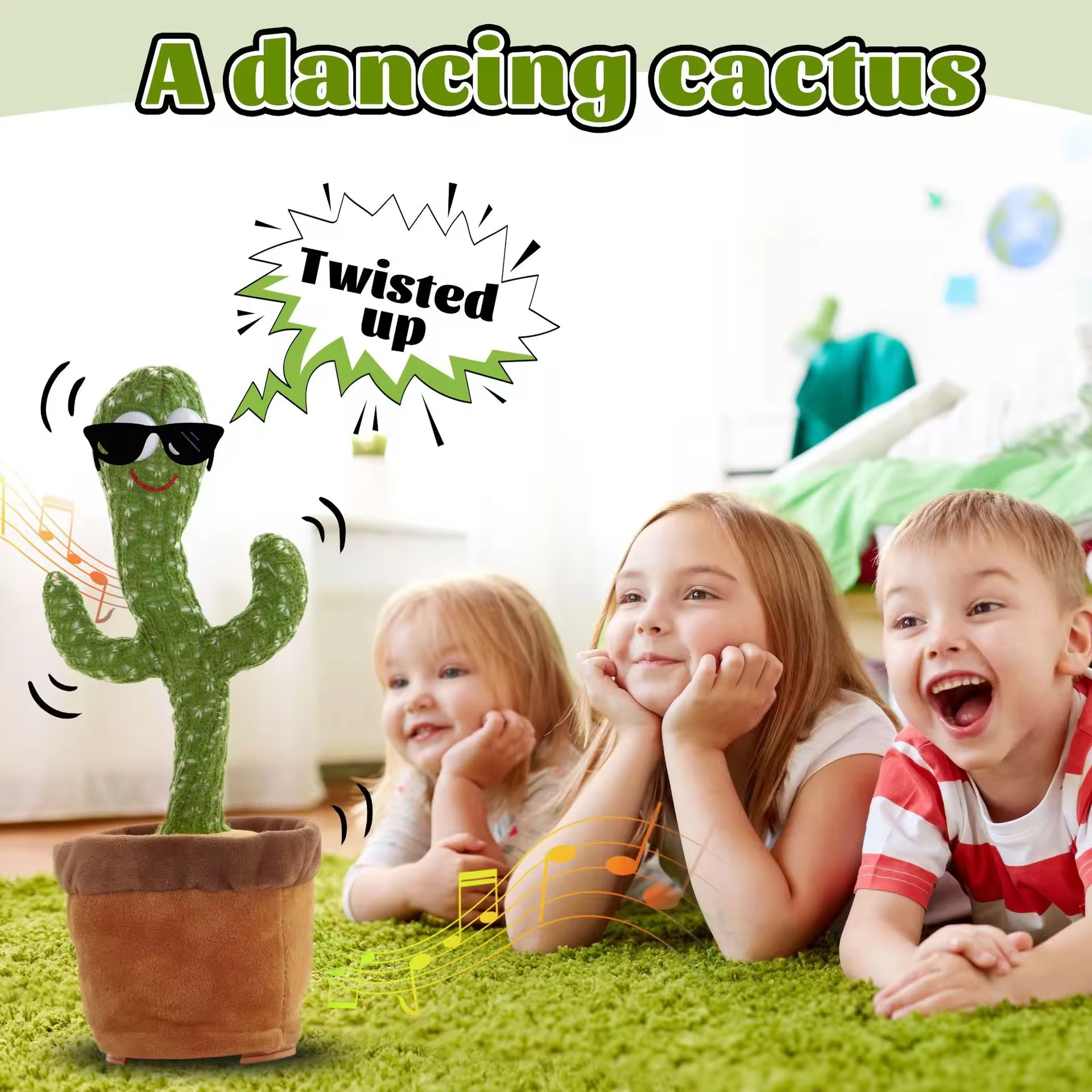 120-Song Electronic Dancing Cactus Plush Toy PP Cotton Filling Record Repeat Function Children's Gift Kids Cute Stuffed Toys - Image 4