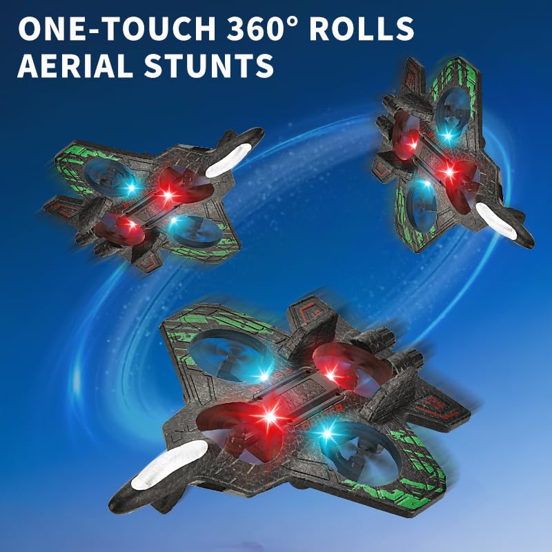 Factory 360° Circling RC Fighter Jet Foam Plane Toy with Light 2.4G Stunt EPP Airplane Foam RC Plane Drone - 영상 3