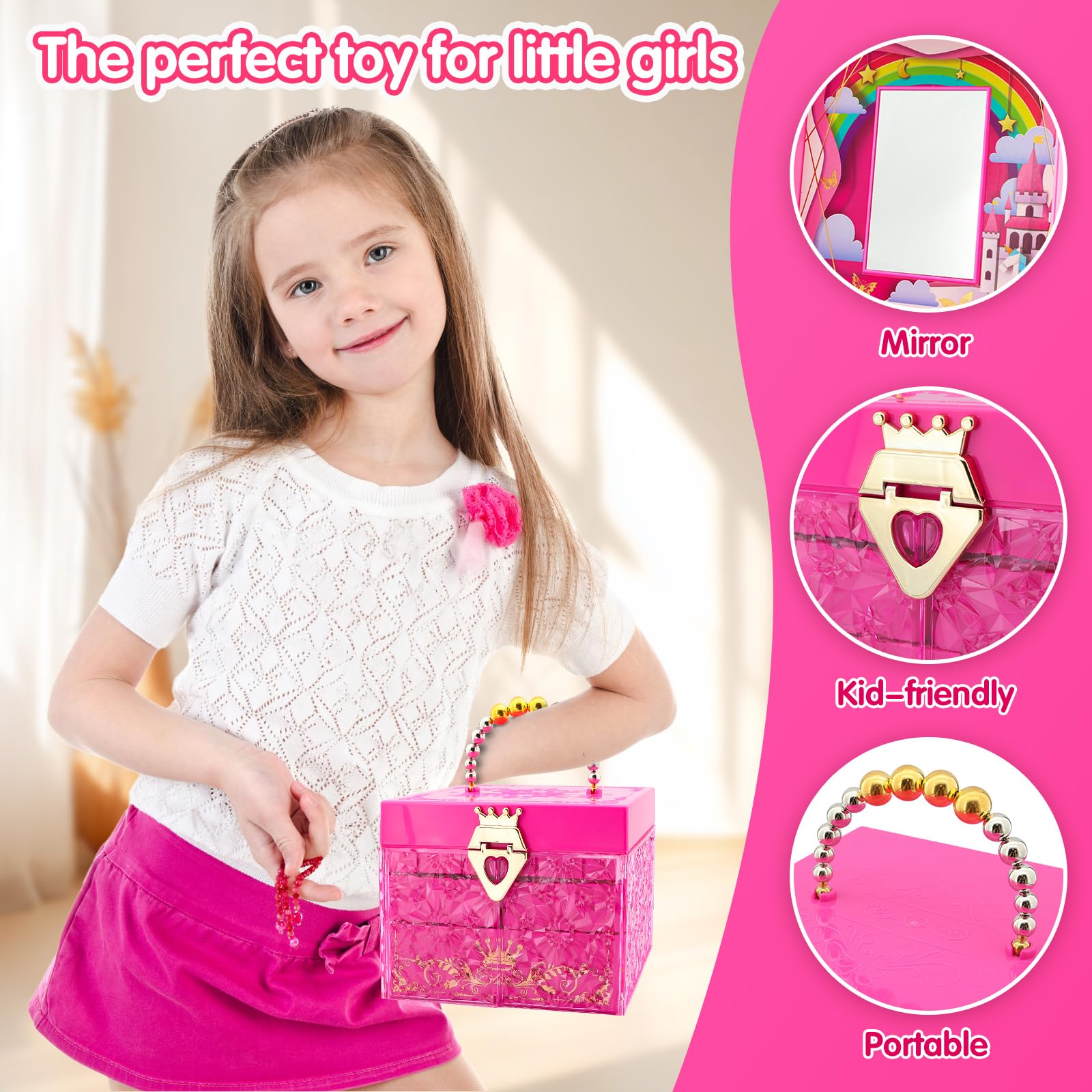 Wholesale Princess Makeup Toys DIY Bead Bracelet Making Kit Cosmetics Toy Plastic Full Set Makeup Toys Kids - 영상 7