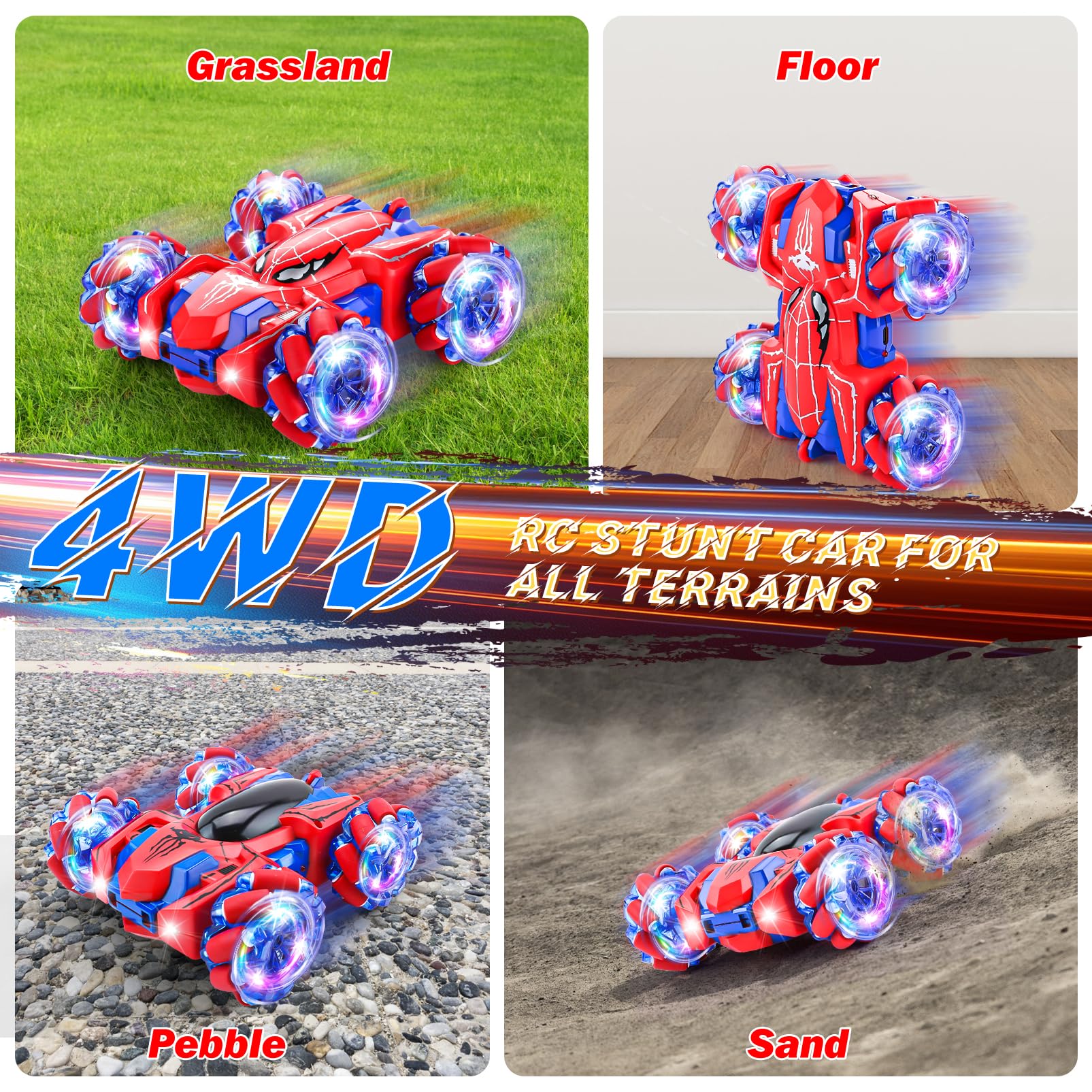 핫 트렌드 제품 4WD 2.4Ghz RC 스턴트 자동차 더블 360° 회전 양면 오프로드 스파이더 어린이를 위한 원격 제어 자동차 - 영상 3