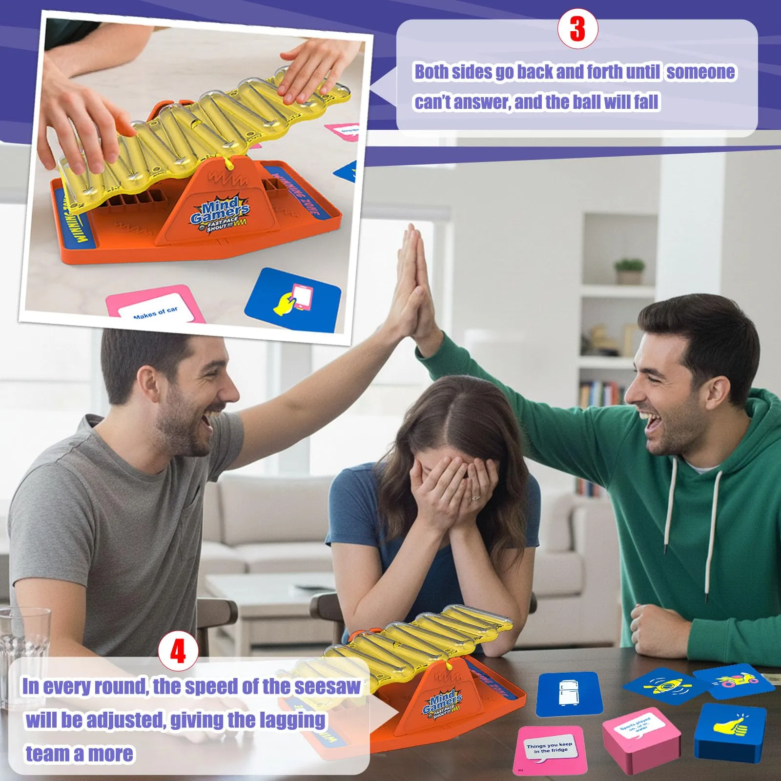 Fast-paced Family Night Game Rocking Marble Run Seesaw Plastic Tilt and Shout Game Board Game - Image 2