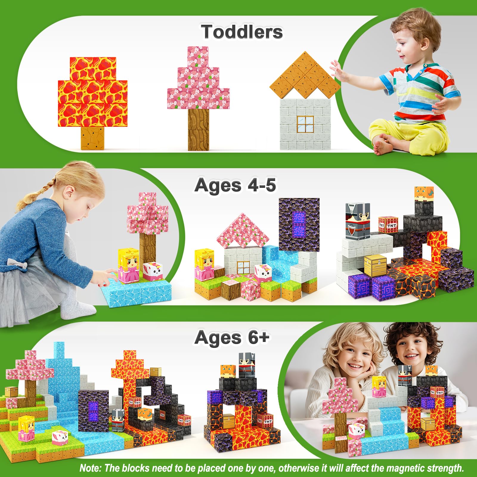 100 PCS OEM Build World Magic Portal Plastic Magnetic Tiles STEM Sensory Magnetic Blocks - Bild 3