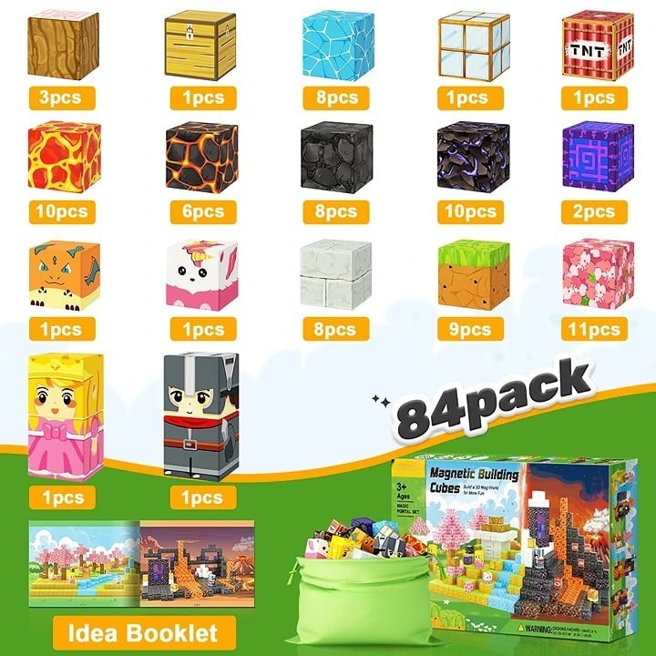 100 PCS OEM Build World Magic Portal Plastic Magnetic Tiles STEM Sensory Magnetic Blocks - Bild 2