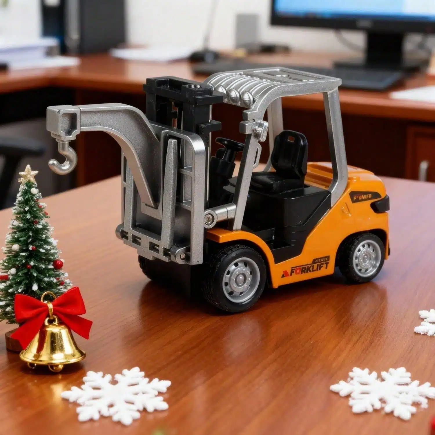 1/64 합금 장난감이 포함된 RC 지게차 8 채널 2 Mode Mini Rc Engineer Truck Forklift Engineer Truck with Flatbed Tow Truck Toys - 영상 9