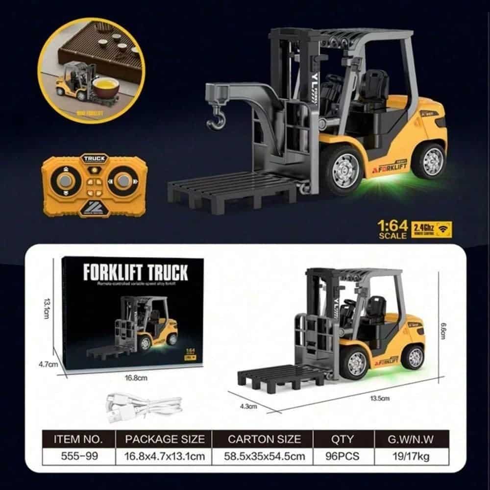 1/64 RC-Gabelstapler mit Legierungsspielzeug 8 Kanal 2 Mode Mini Rc Engineer Truck Forklift Engineer Truck with Flatbed Tow Truck Toys - Bild 8