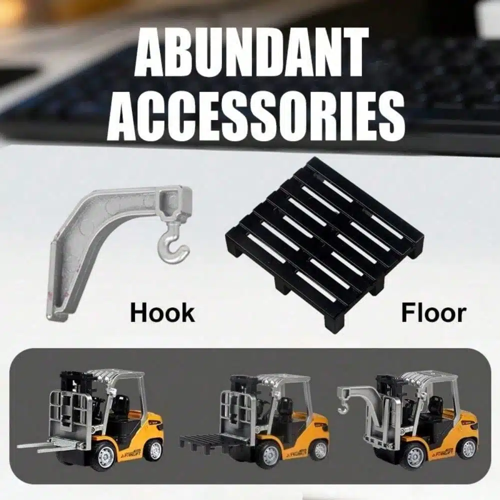 1/64 합금 장난감이 포함된 RC 지게차 8 채널 2 Mode Mini Rc Engineer Truck Forklift Engineer Truck with Flatbed Tow Truck Toys - 영상 5