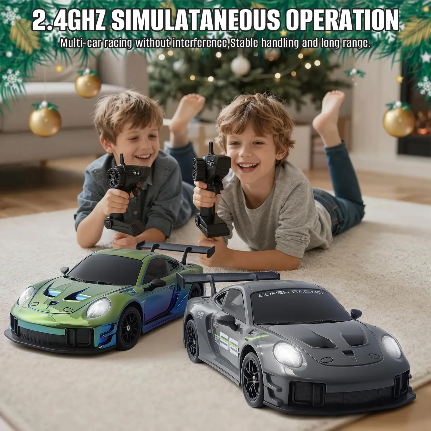 1 24 Scale 4WD 2 4GHz High Speed 20KMH LED Linkage Light Set Indoor Mini Electric Racing Full Remote Control Drift RC Car - Image 3