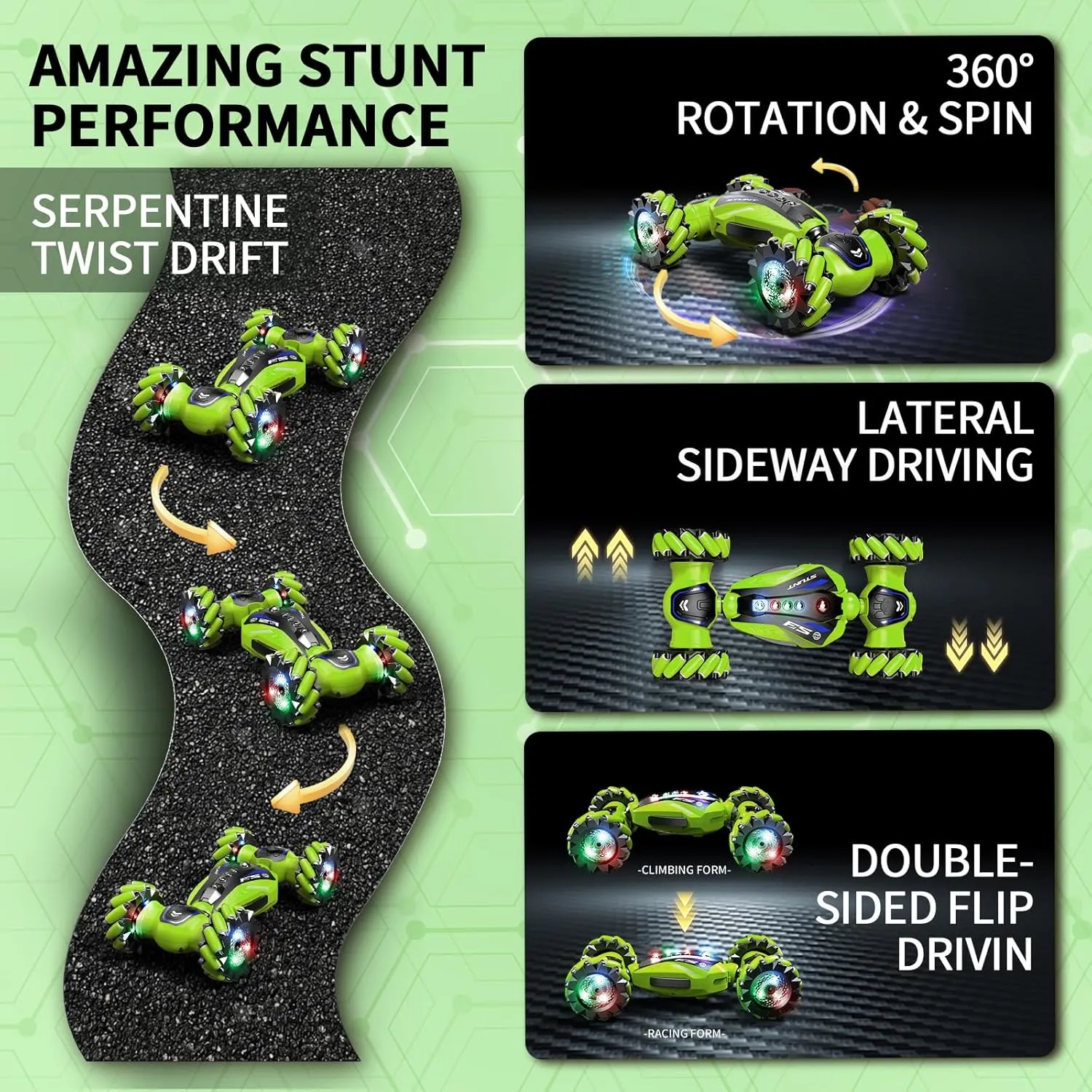 1:12 Gesture Control 4WD Double-Sided Off-Road RC Stunt Car with Lights Twist Body for Kids - Image 6