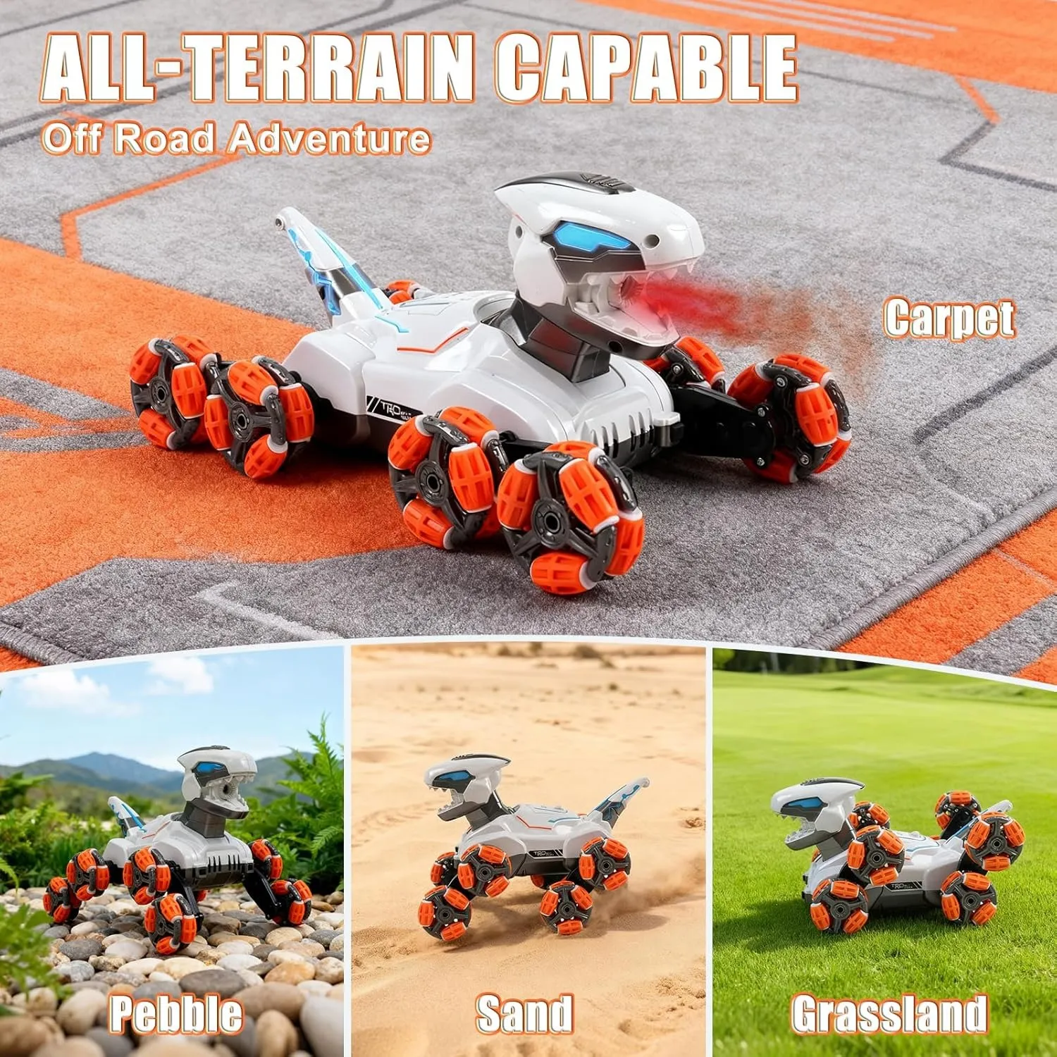 8 Wheels Gesture Sensing Spray Drift Climbing Transforming Mechanical Robot 360 Flip Rc Dinosaur Car - 영상 4