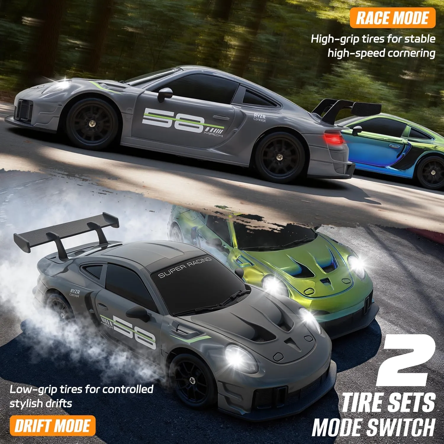 1 24 Scale 4WD 2 4GHz High Speed 20KMH LED Linkage Light Set Indoor Mini Electric Racing Full Remote Control Drift RC Car - Image 4