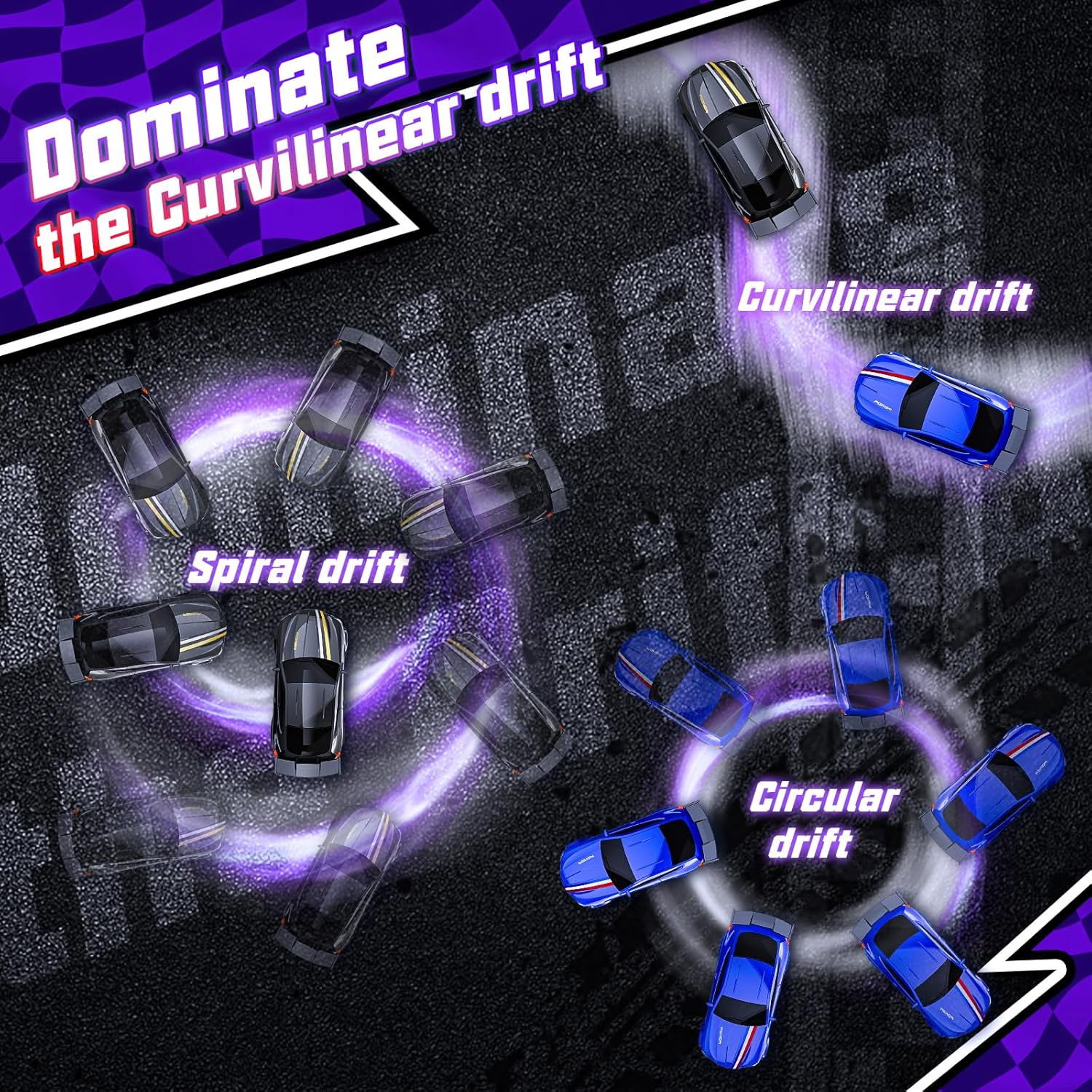 1/64 Scale 4WD High Speed LED Lights 2.4GHz Proportional 2-Speed Stunt Adults Kids Remote Control Mini Drift RC Car - Image 4