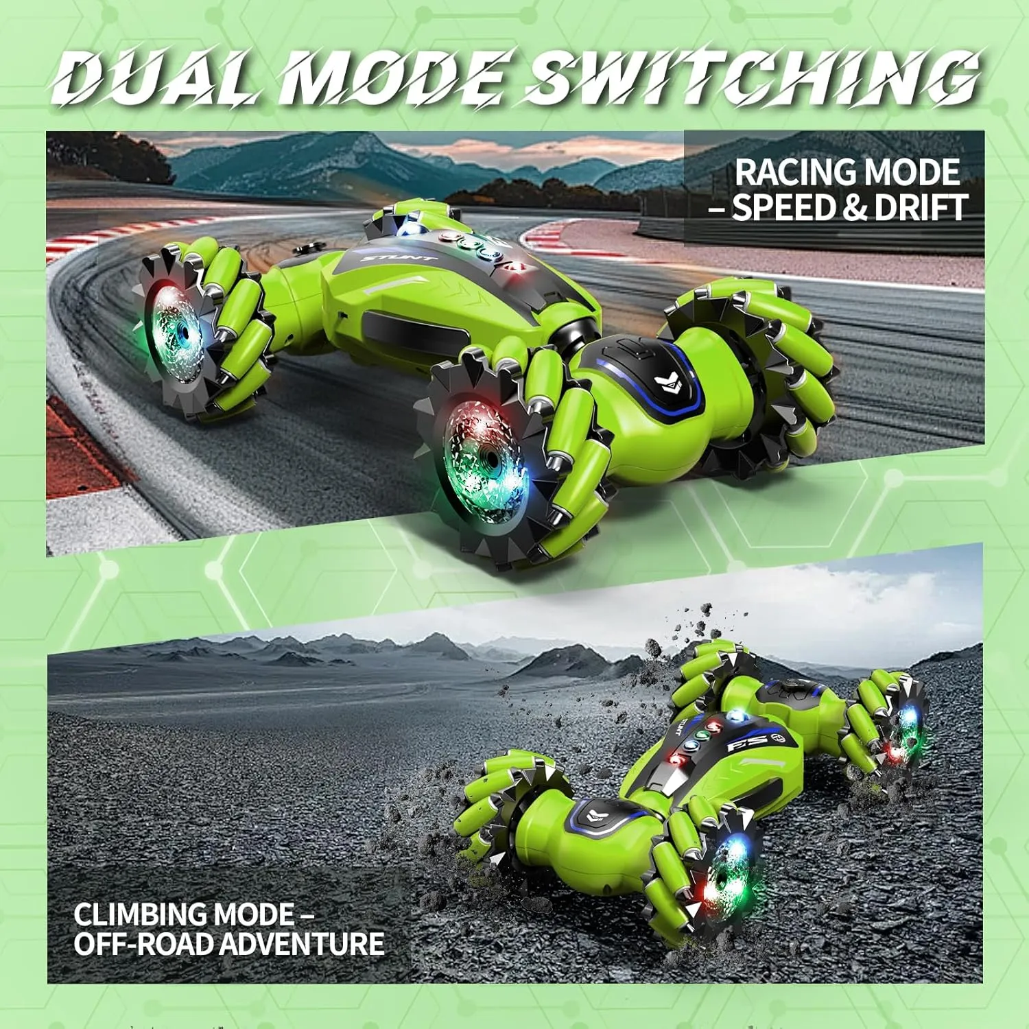 1:12 Gesture Control 4WD Double-Sided Off-Road RC Stunt Car with Lights Twist Body for Kids - Image 3