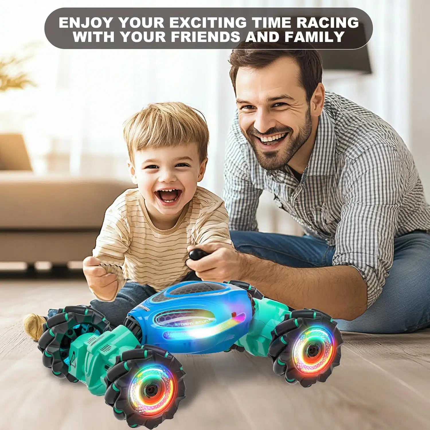 1:18 Scale 4wd Transform Off Road 360 Flips Rotating LED Lights Music Kids Gift Hand Gesture Sensing RC Stunt Car - Image 2