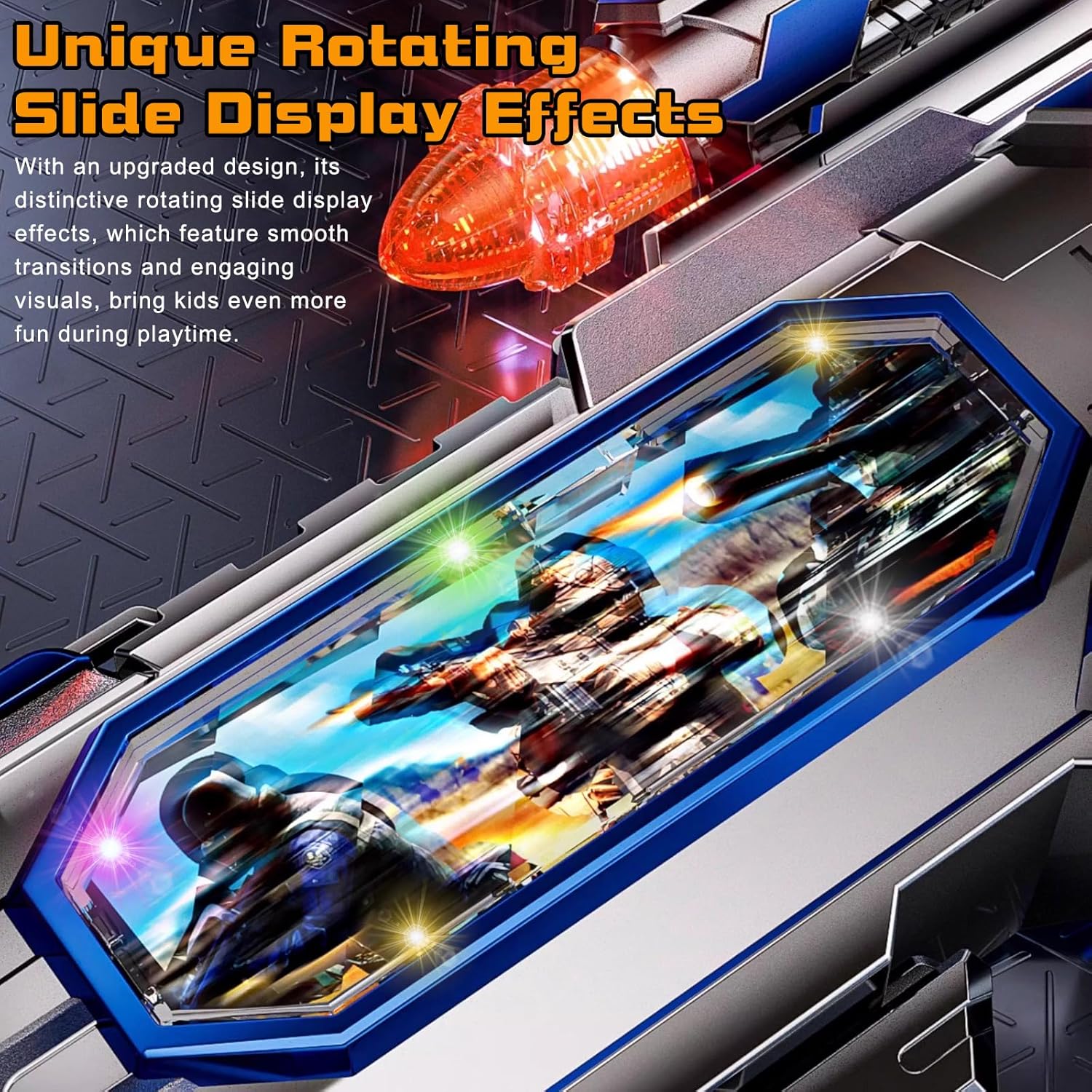 Spray Light up Sound Effects Rotating Slide Display Kids Plastic Electric Outdoor Mist Blaster Electric Gun Toy - Image 2