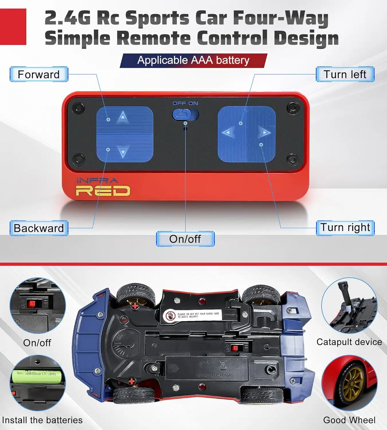 Innovative 2.4G Sensor Chase Game Dual Remotes Ejection Launcher Parent Child Interactive Battle RC Car Set - Image 7