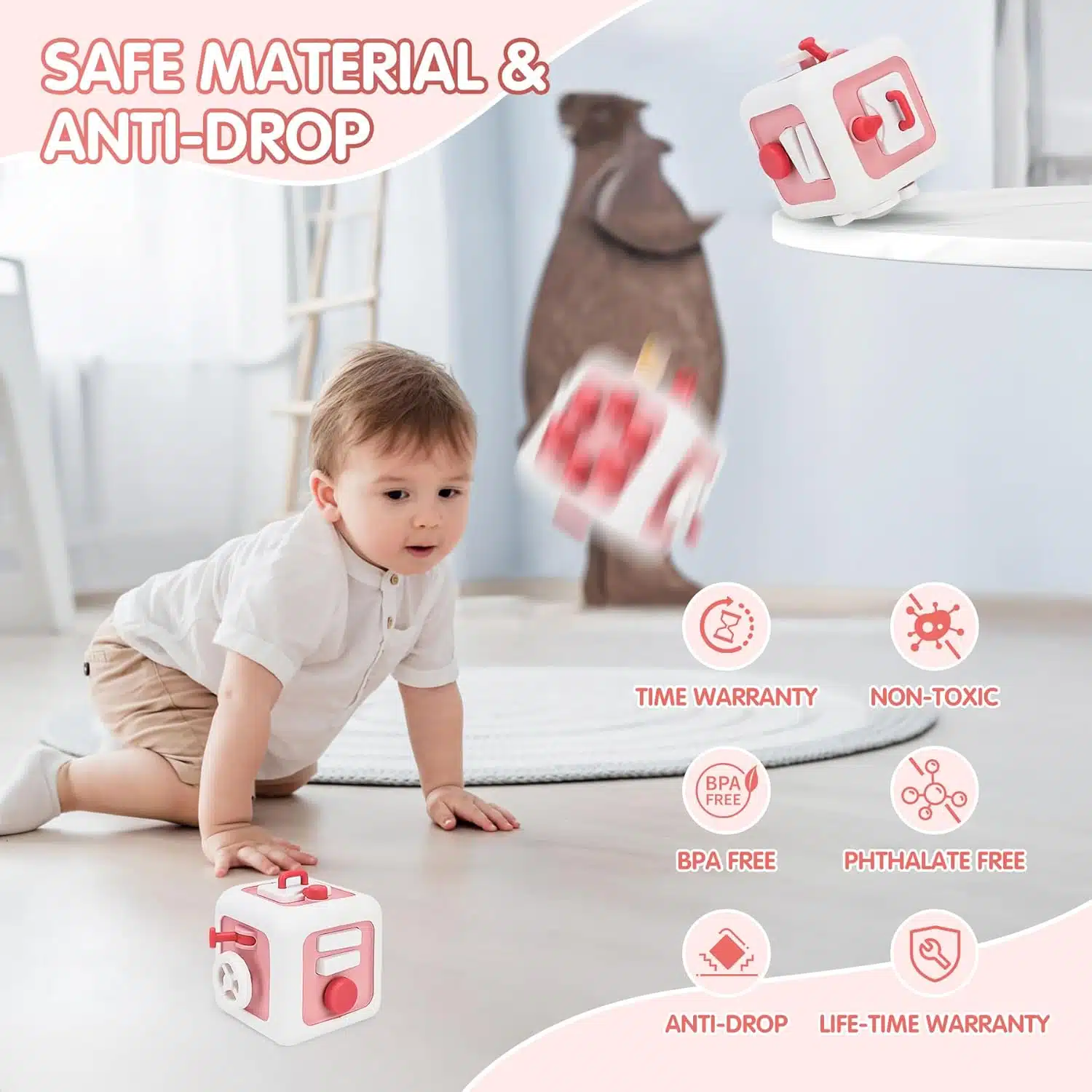 Interactive Whack a Mole Steering Wheel Toddler Box Educational Montessori Busy Board Busy Cube Toys - Image 3