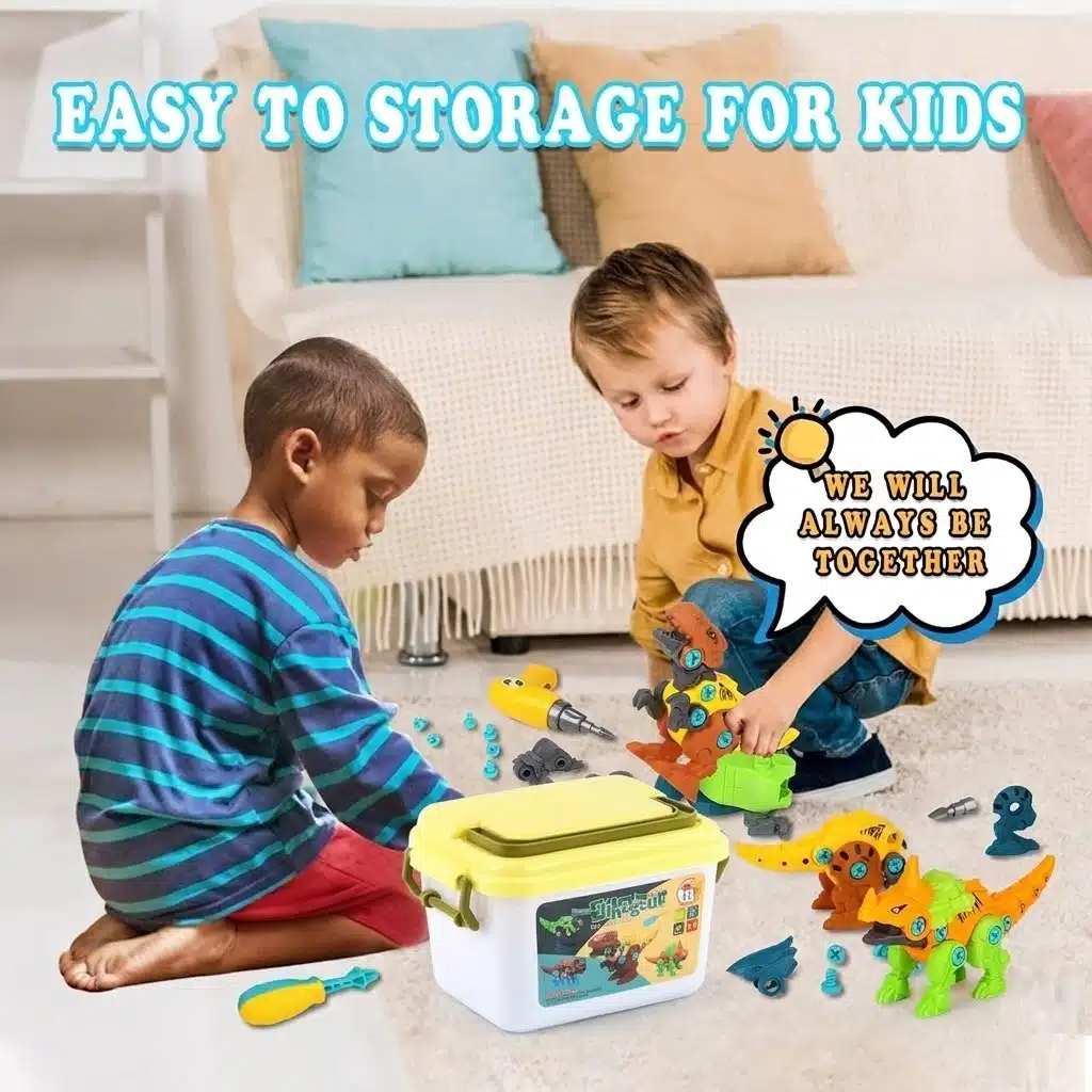 Factory Educational Take Apart Construction Block Storage Box Electric Drill Boys Dinosaur Toys - Imagen 4