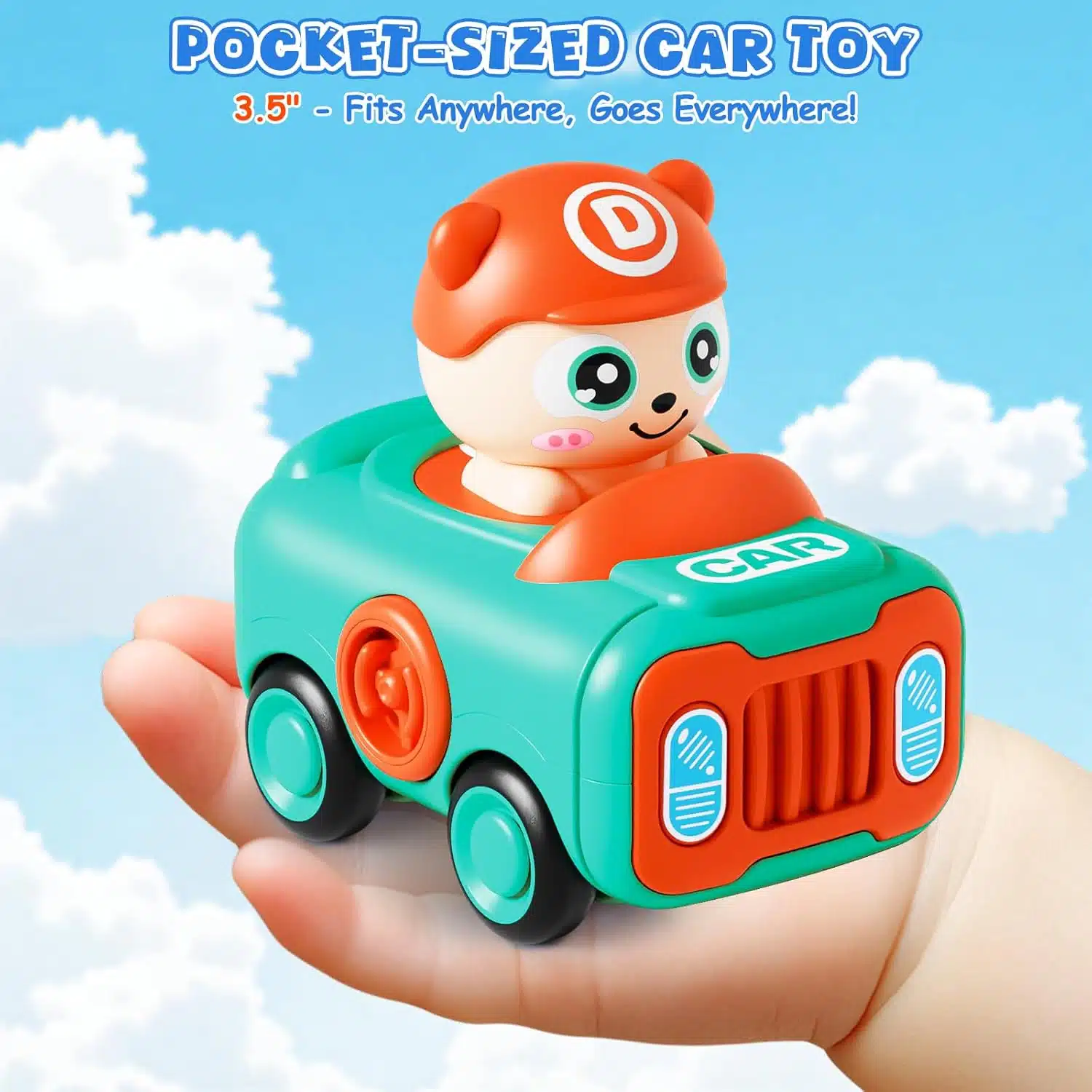 Funny Mini Plastic Cartoon Animal Bear Vehicles Cute Children Gifts Whistle Hand Press Sliding Car Toys - Imagen 2